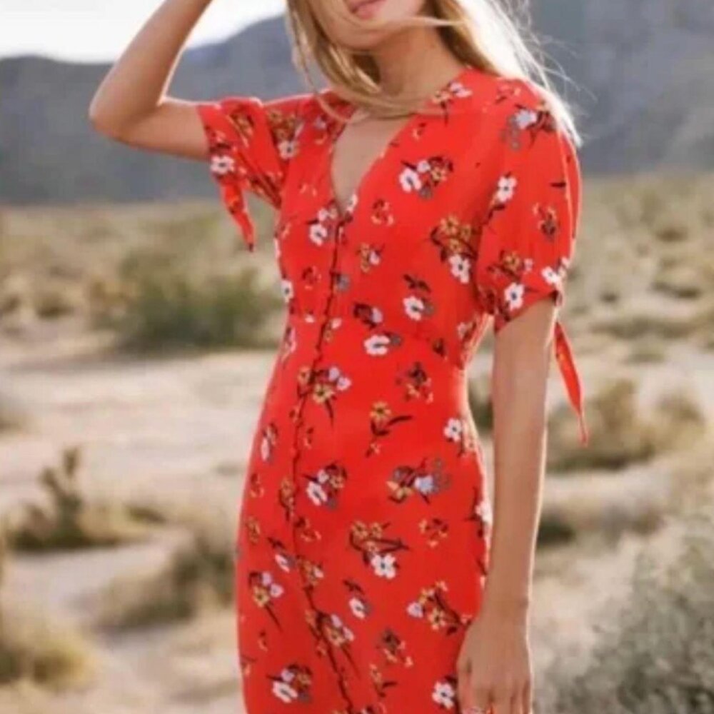 Anthropologie floral midi dress
